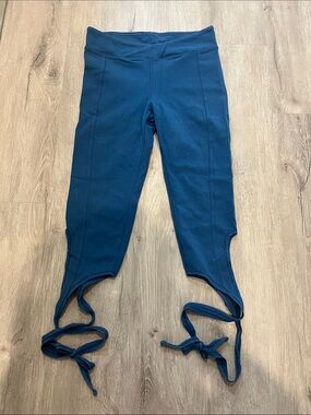 FP Movement by Free People Teal Crop Tie-Hem Leggings